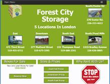 Tablet Screenshot of forestcitystorage.ca